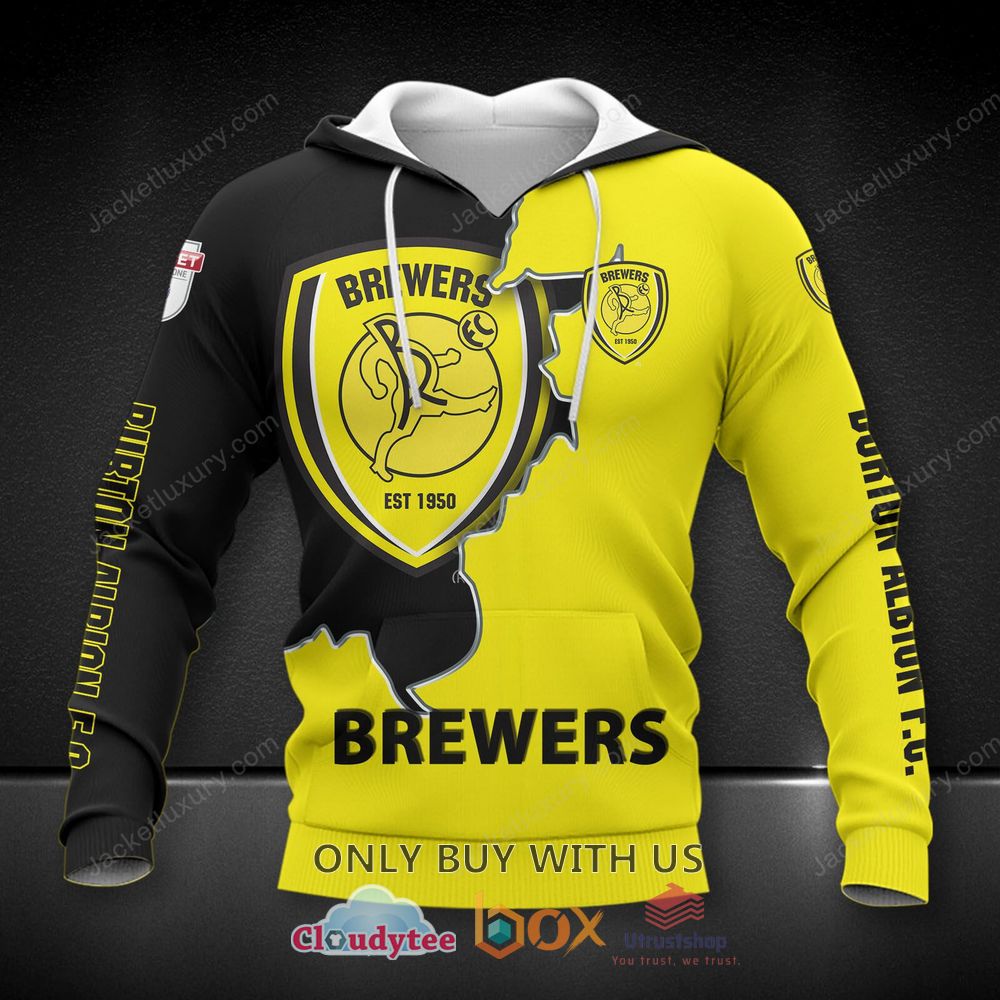 burton albion f c brewers 3d shirt hoodie 2 52581