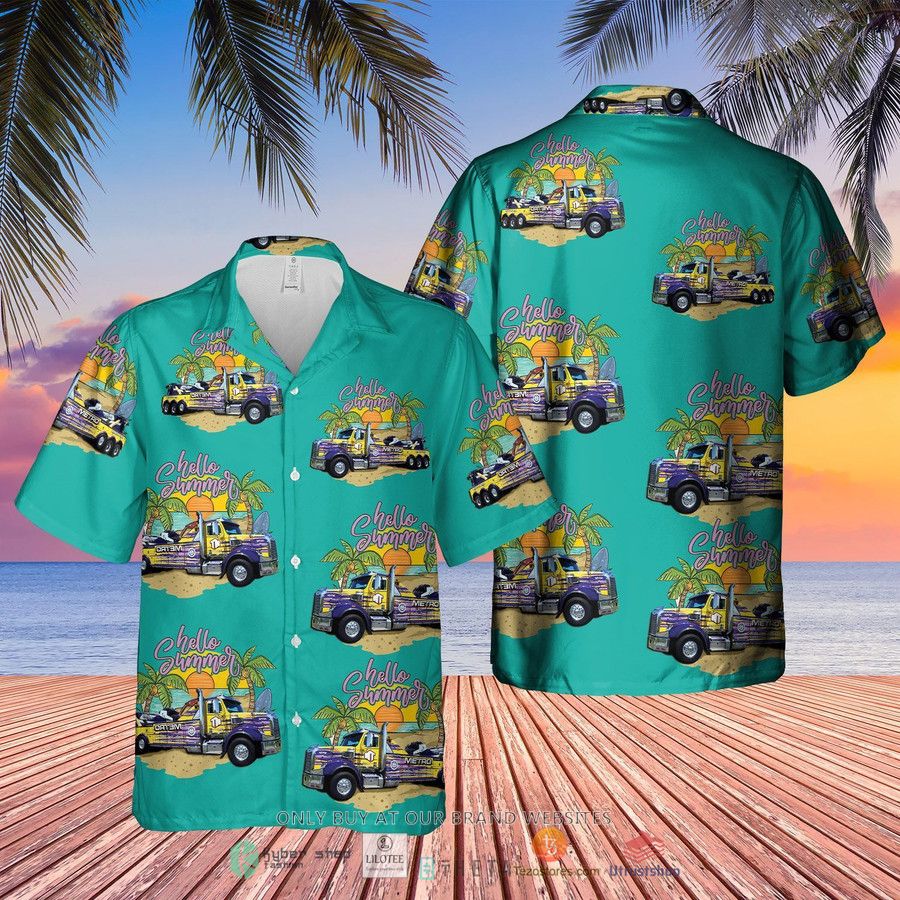 canada towing truck short sleeve hawaiian shirt 1 87272