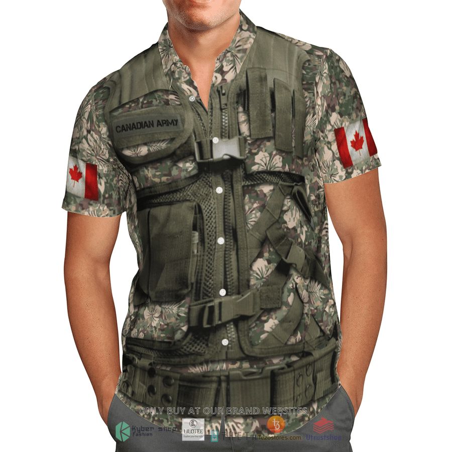 canadian army camo short sleeve hawaiian shirt 1 29258