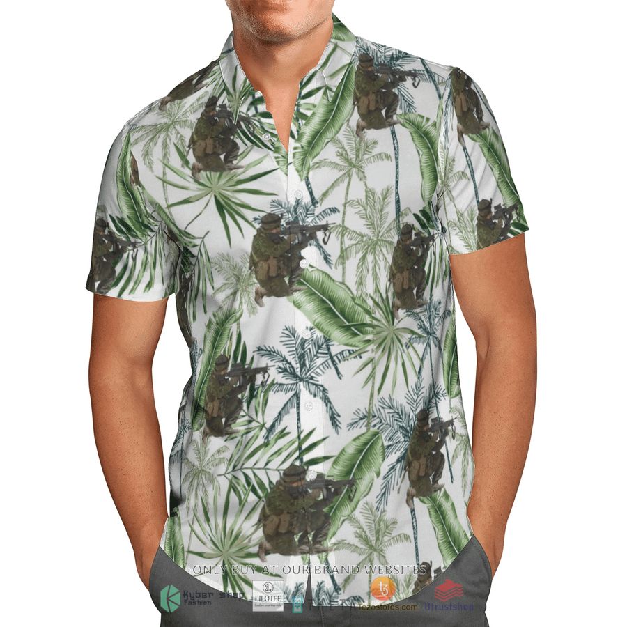 canadian army green leaf short sleeve hawaiian shirt 1 76071