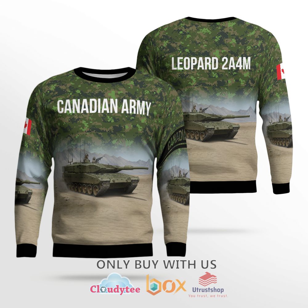 canadian army leopard 2a4m green christmas sweater 1 80907