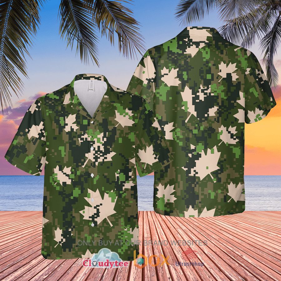 canadian army maple leaf hawaiian shirt 1 47310