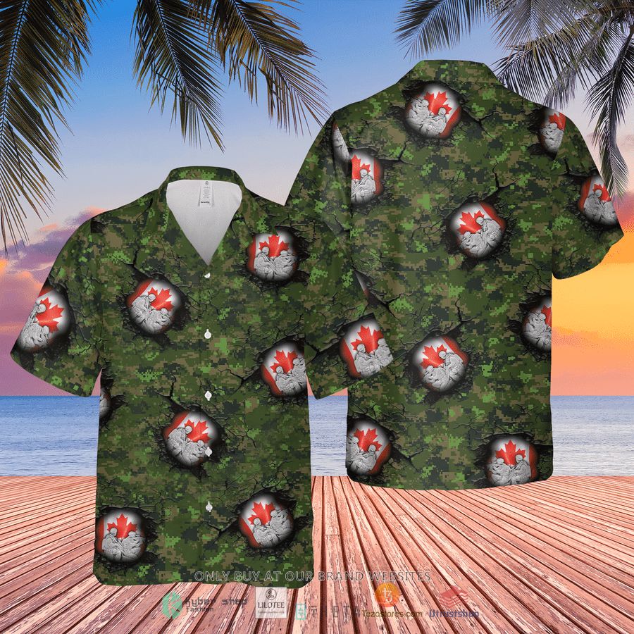 canadian army two soldiers short sleeve hawaiian shirt 2 66879