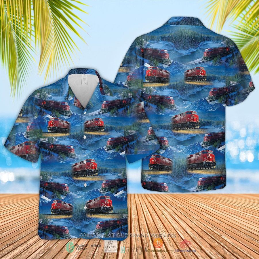 canadian locomotive railway trains short sleeve hawaiian shirt 1 89724