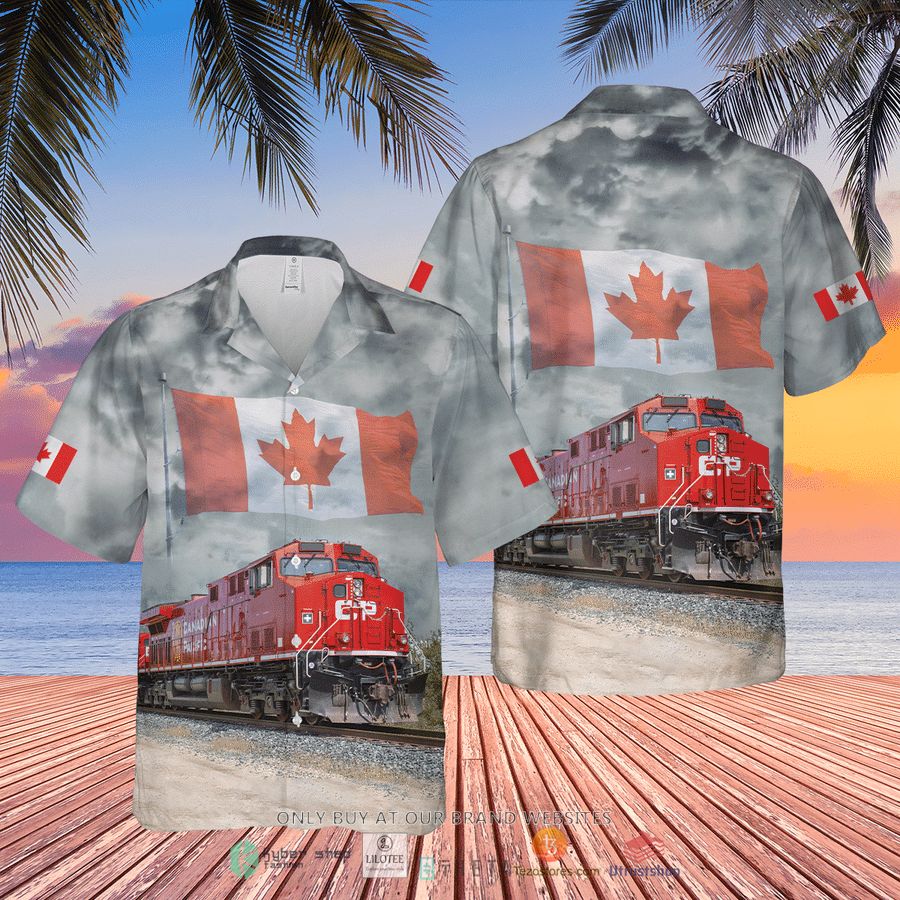 canadian train driver locomotive 2 flag short sleeve hawaiian shirt 1 67559