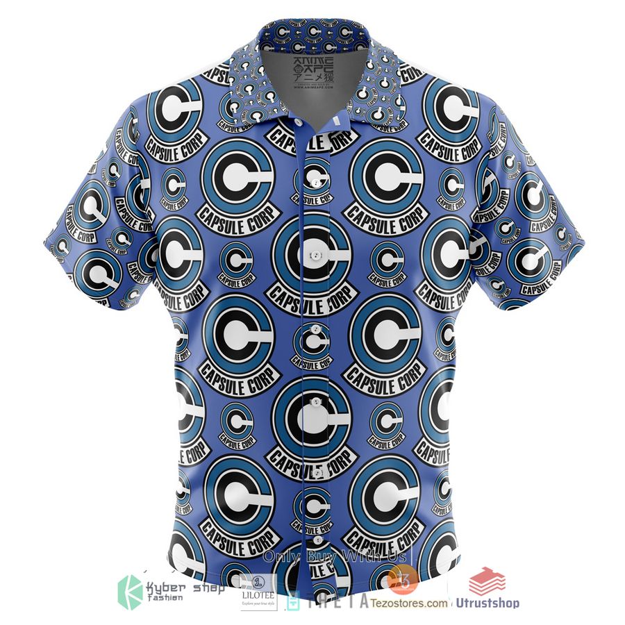 capsule corp dragon ball z short sleeve hawaiian shirt 1 13225