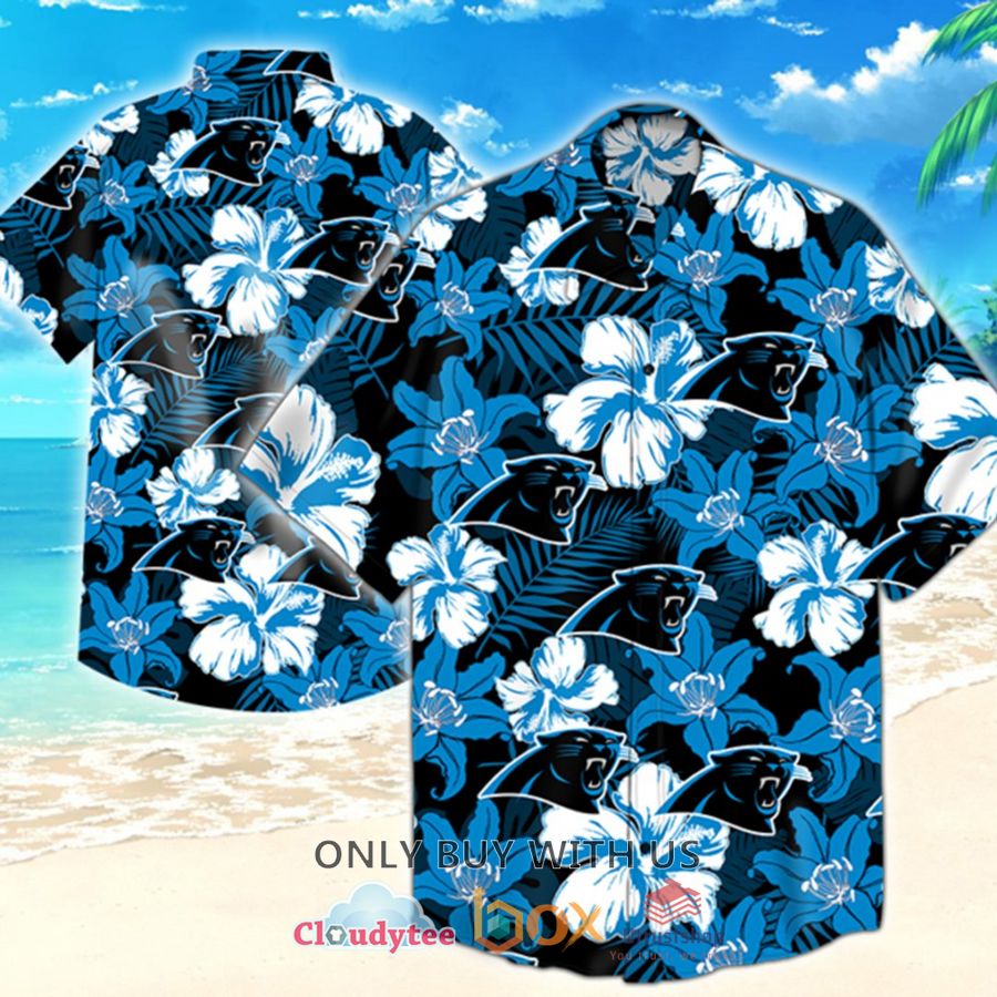 carolina panthers hibiscus flower hawaiian shirt 1 19960