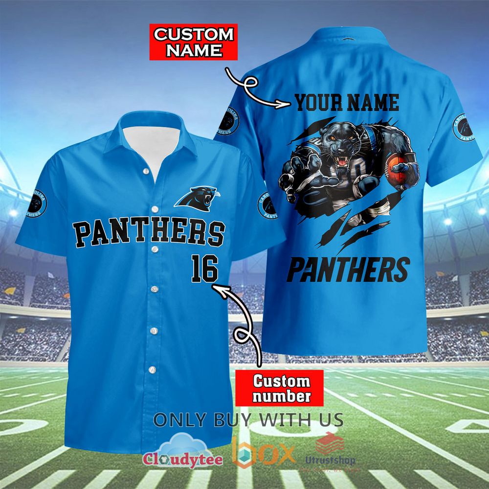 carolina panthers mascot personalized hawaiian shirt 1 40339