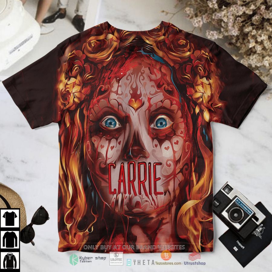 carrie horror blood face t shirt 1 2507