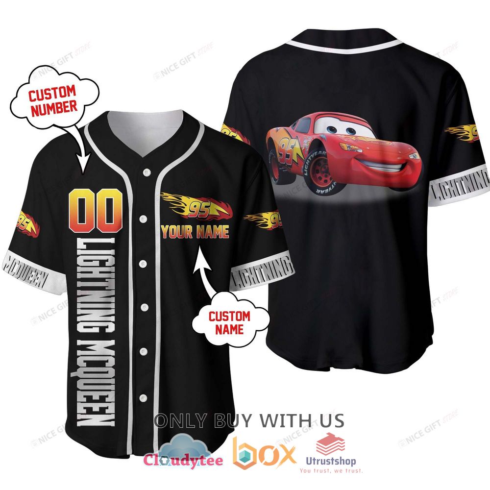 cars lightning mcqueen cartoon personalized baseball jersey shirt 1 27357