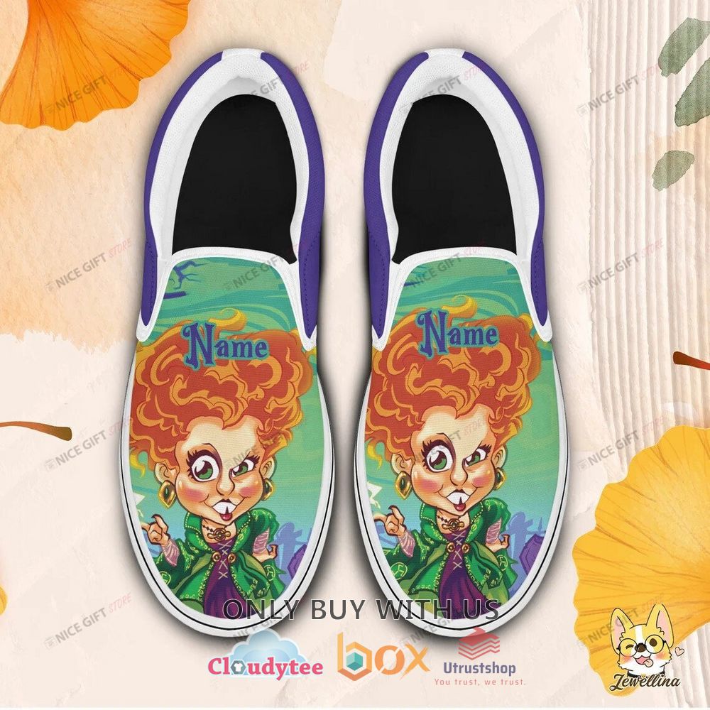 cartoon hocus pocus custom name slip on shoes 1 76326