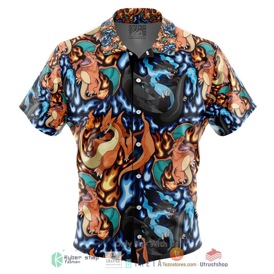 charizard mega evolution pokemon short sleeve hawaiian shirt 1 77271