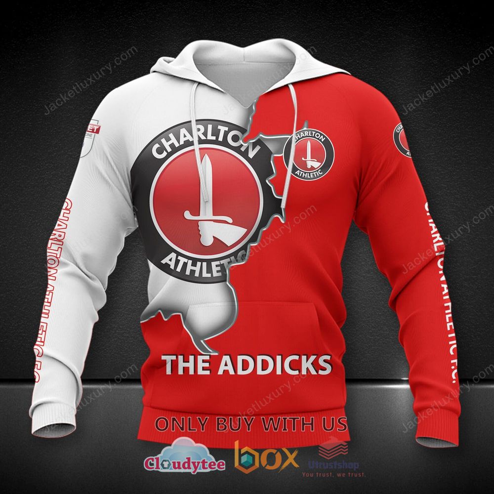 charlton athletic f c the addicks 3d shirt hoodie 2 12278