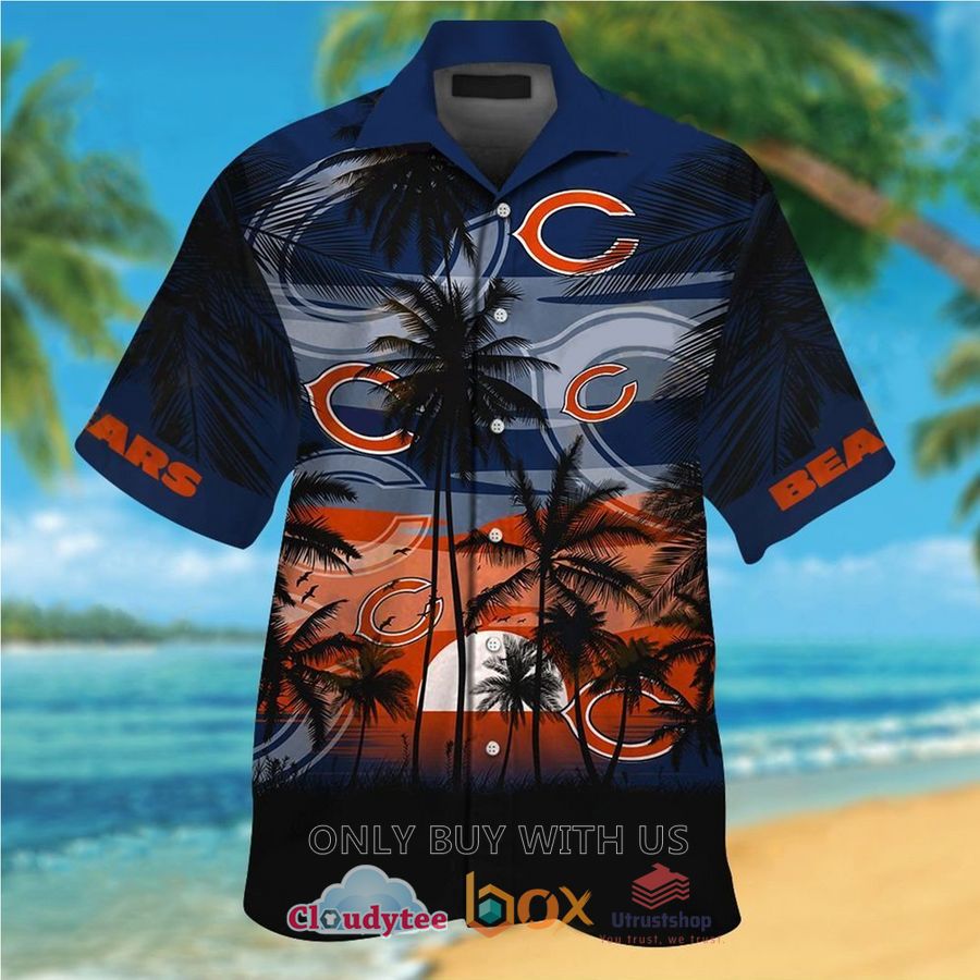 chicago bears palm tree orange navy hawaiian shirt 1 67533