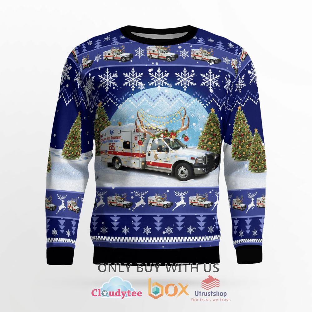 chicago fire department ambulance 85 christmas sweater 2 35496
