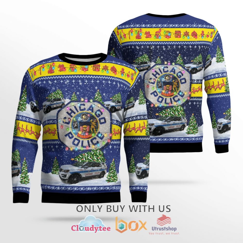 chicago police ford police interceptor utility christmas sweater 1 69277