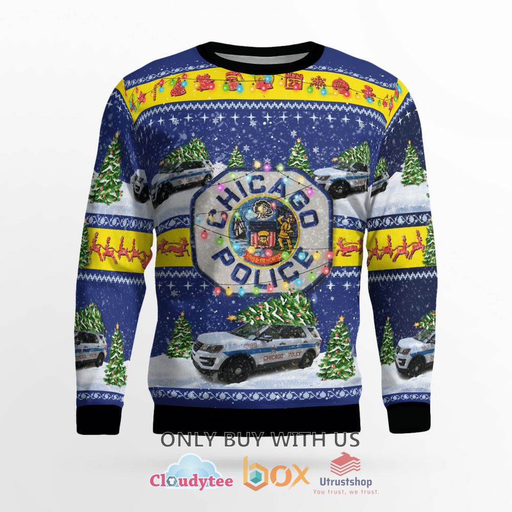 chicago police ford police interceptor utility christmas sweater 2 12746