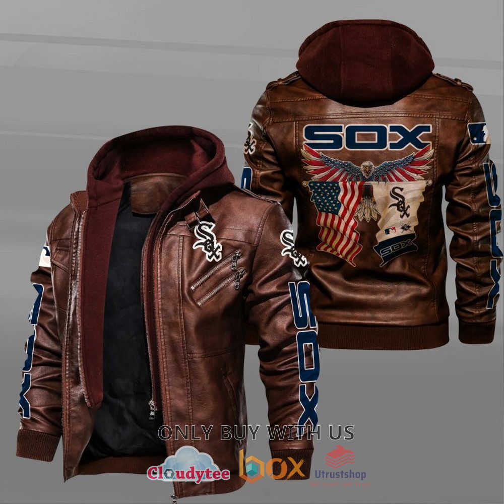 chicago white sox american flag eagle leather jacket 2 4919