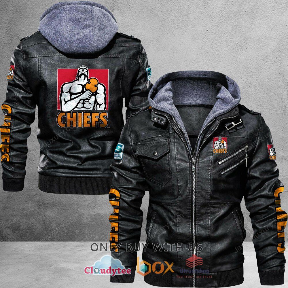 chiefs rugby logo leather jacket 1 3616