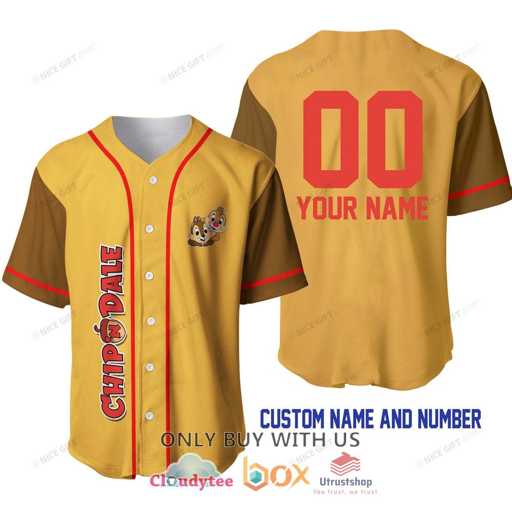 chip n dale personalized orange baseball jersey shirt 1 79925