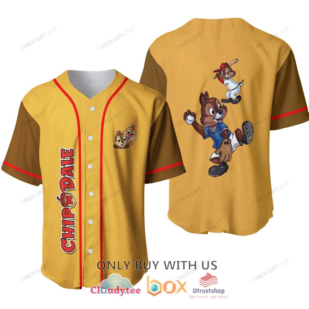 chip n dale personalized orange baseball jersey shirt 2 8464