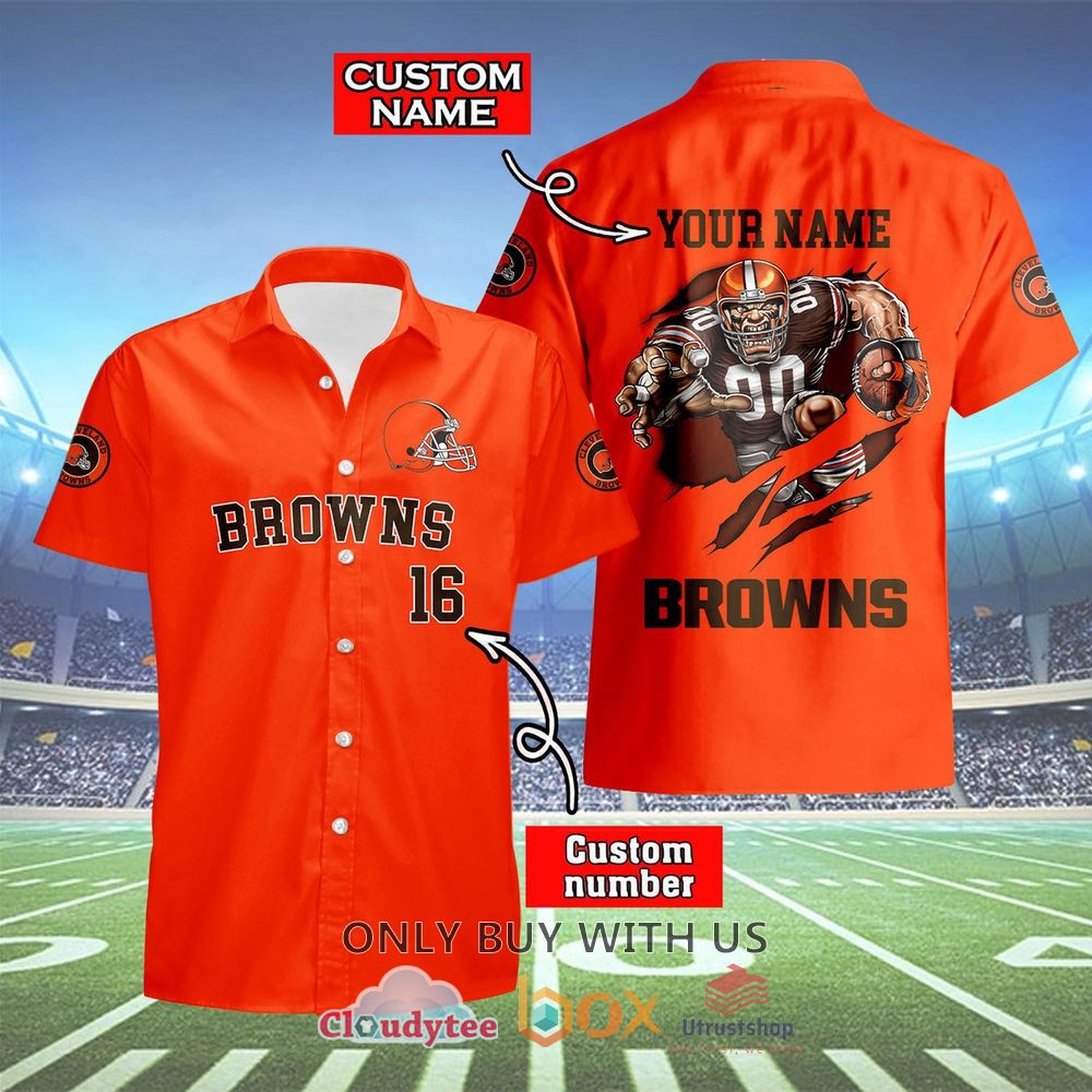 cleveland browns mascot personalized hawaiian shirt 1 557