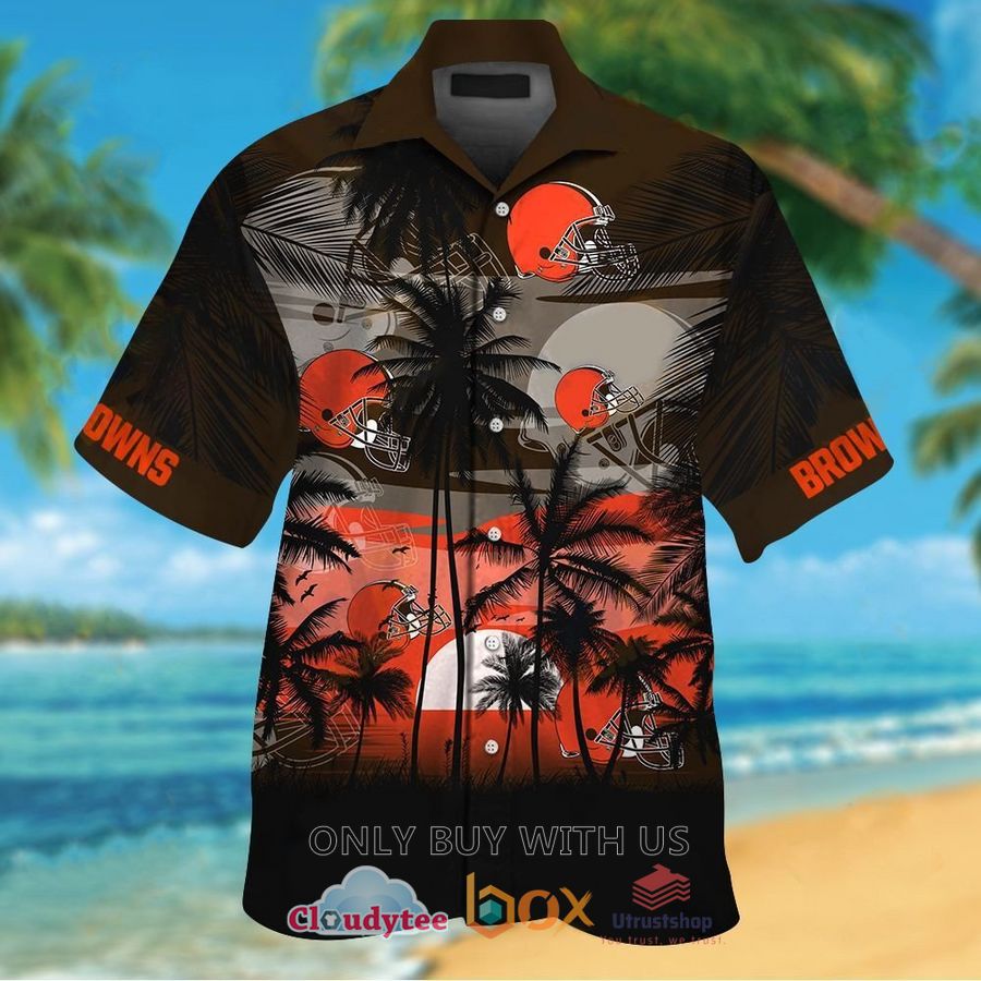 cleveland browns palm tree hawaiian shirt 1 77511