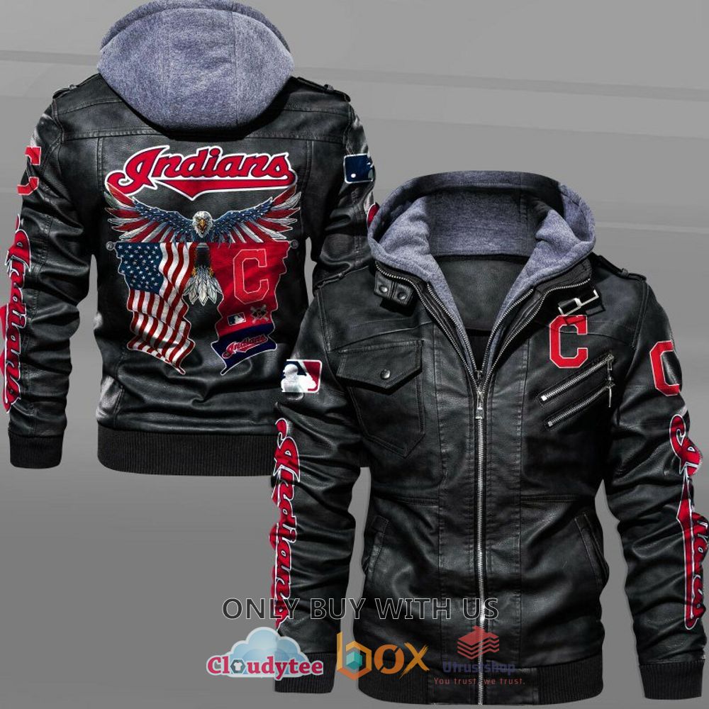 cleveland indians american flag eagle leather jacket 1 4591