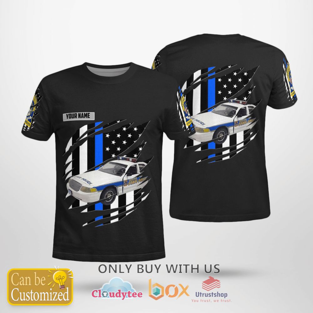 connecticut state police vehicles custom name t shirt 1 20159