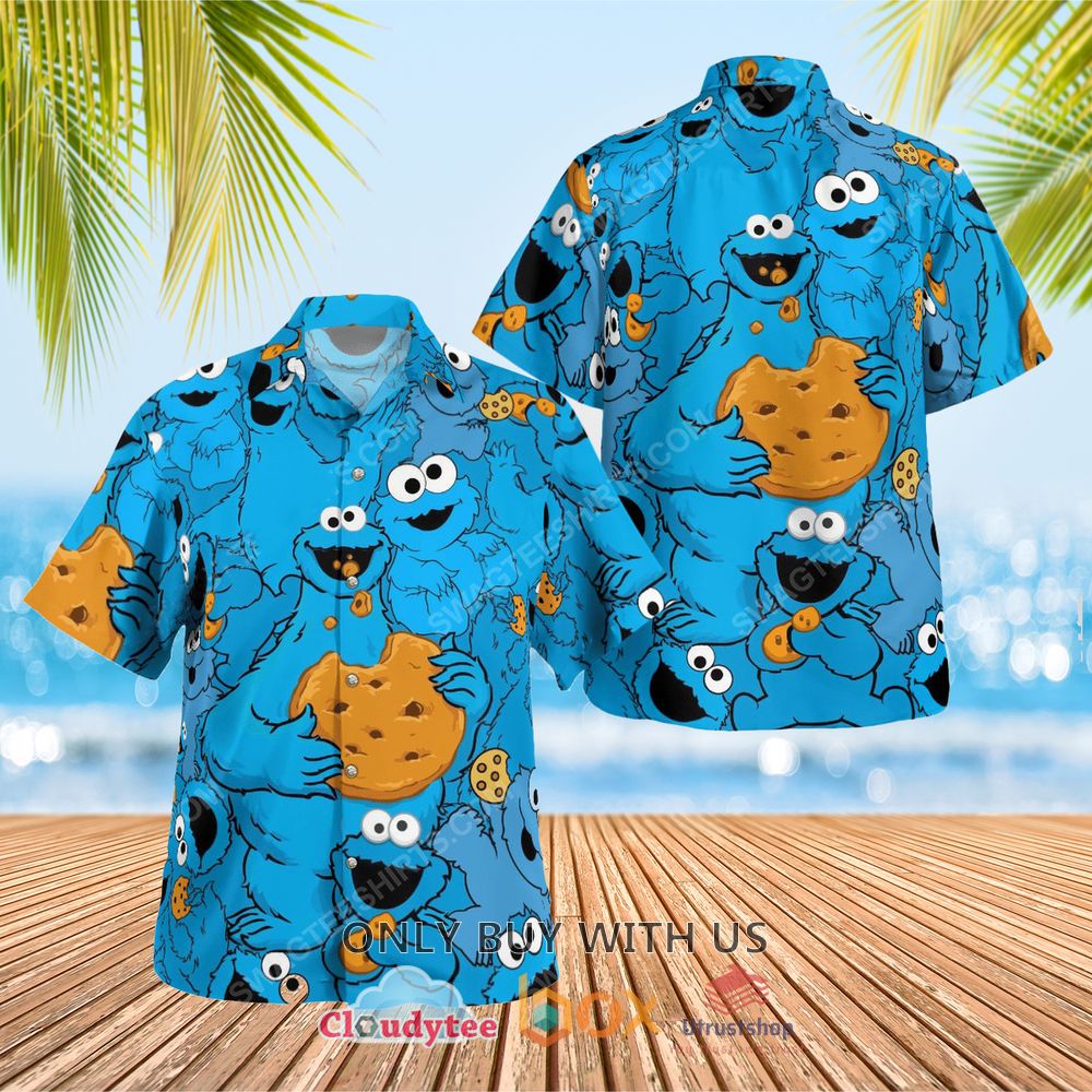 cookie monster muppets hawaiian shirt 1 63320