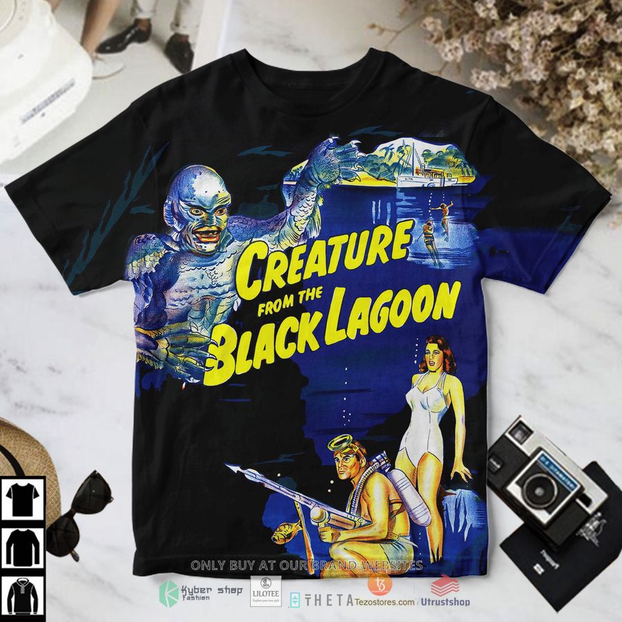 creature from the black lagoon cartoon t shirt 1 36692
