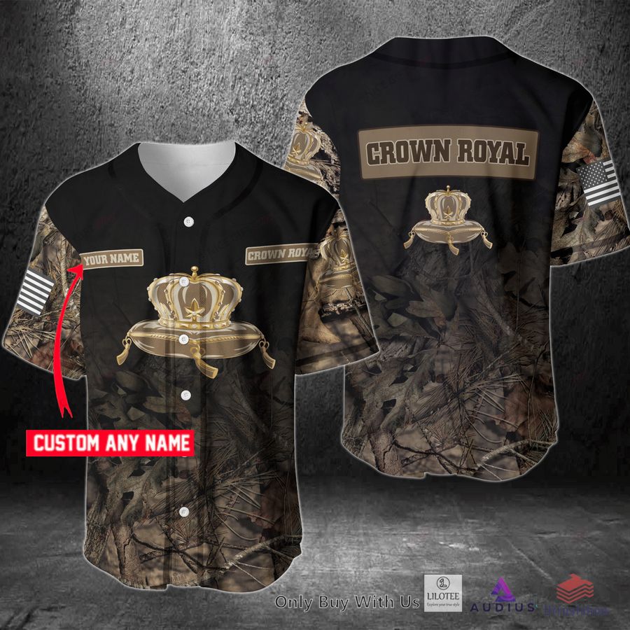 crown royal your name hunting baseball jersey 1 63352