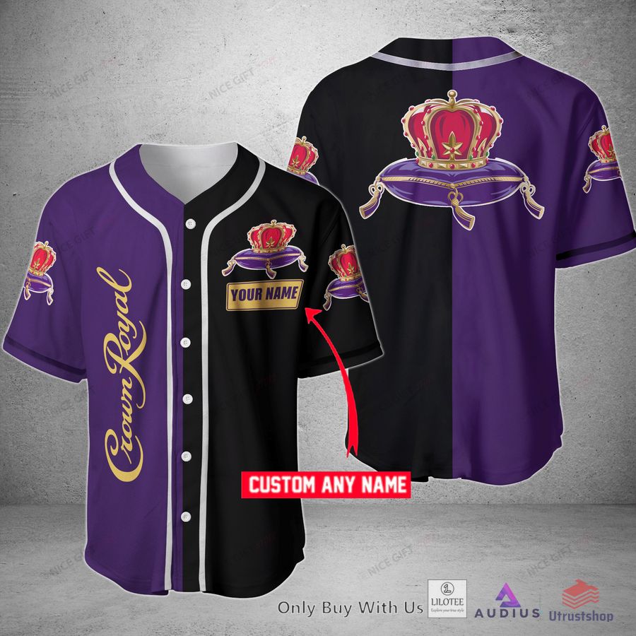 crown royal your name purple black baseball jersey 1 34403