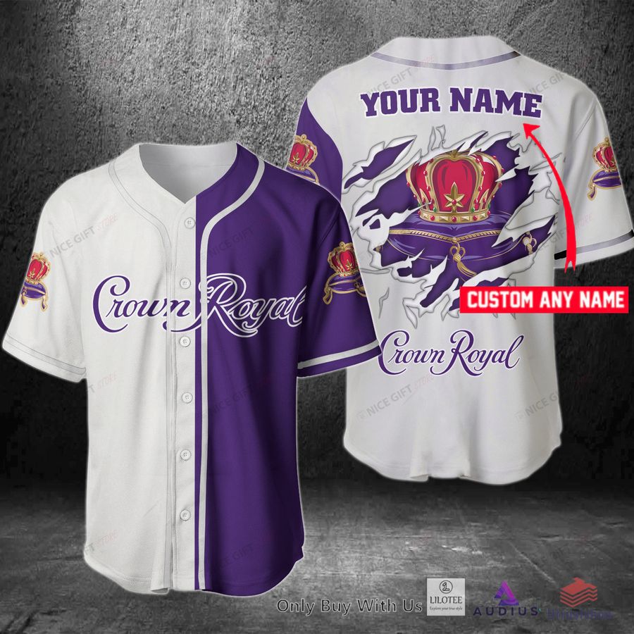 crown royal your name white purple baseball jersey 1 60123