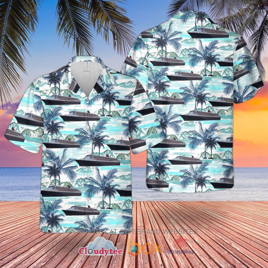 cunard line queen mary 2 pattern hawaiian shirt 2 86929