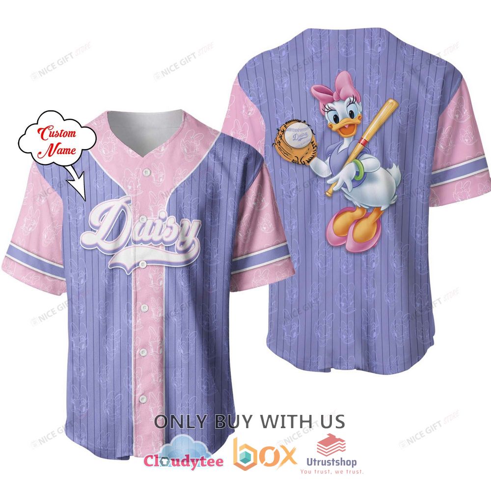 daisy duck cartoon custom name baseball jersey shirt 1 43703