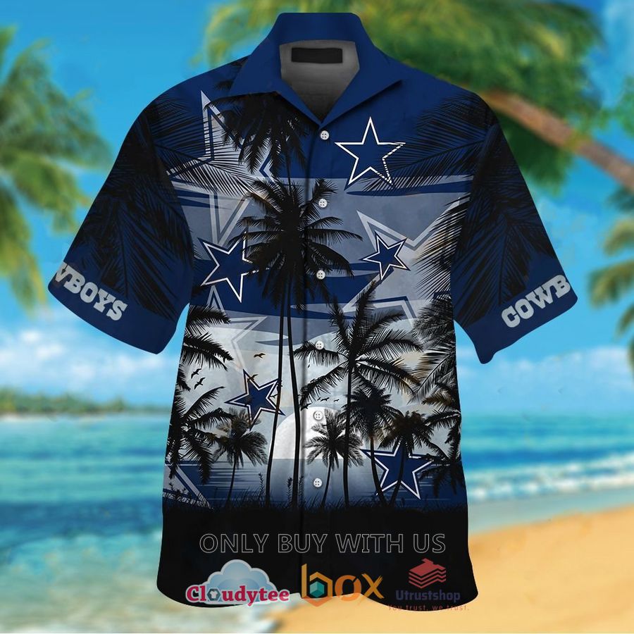 dallas cowboys coconut palm tree hawaiian shirt 1 73921