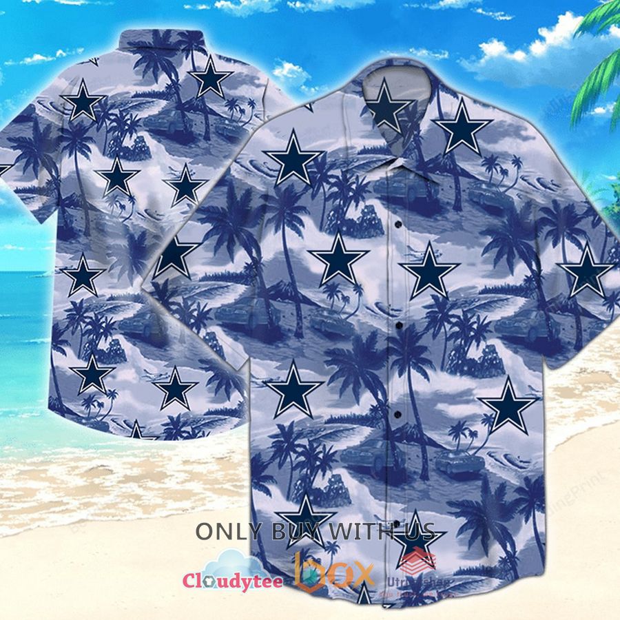 dallas cowboys palm tree blue grey hawaiian shirt 1 63016