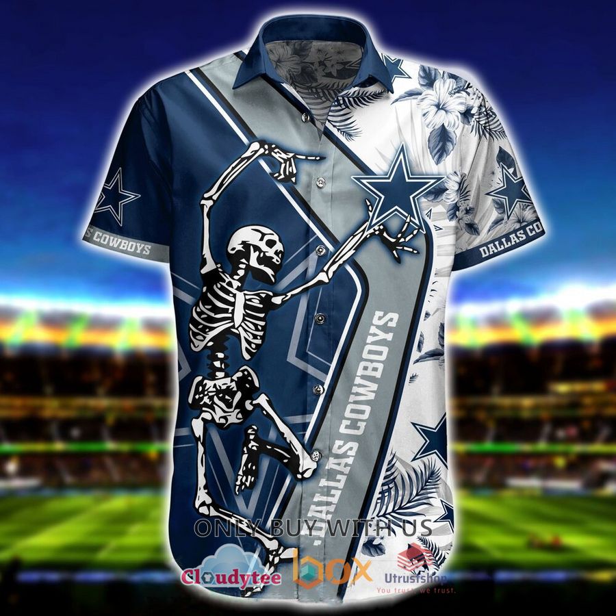 dallas cowboys skull hawaiian shirt short 2 89944