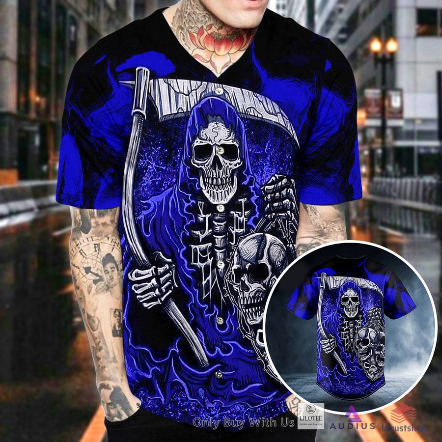 dark blue fatal shears grim reaper skull baseball jersey 2 68559