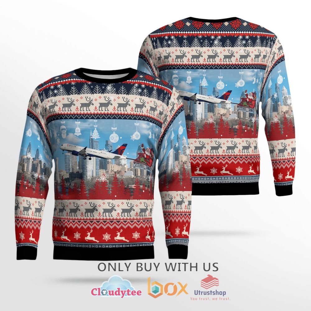 delta air lines boosts a220 with santa over philadelphia christmas sweater 1 12729