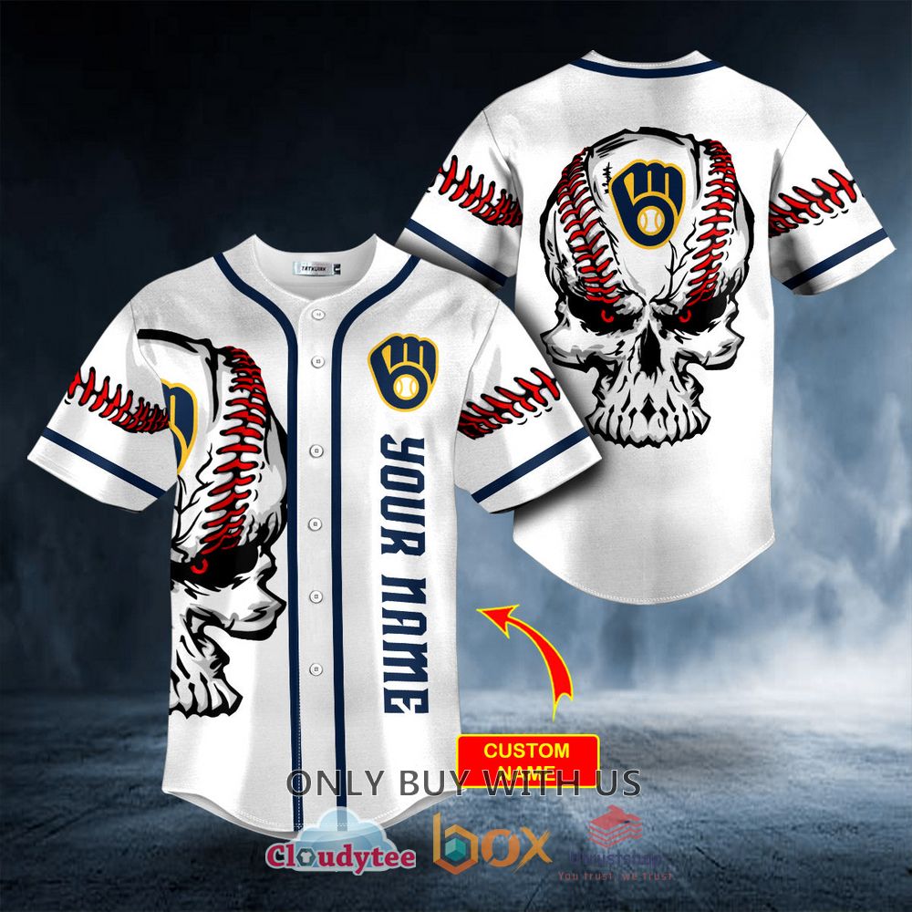 demon baseball skull custom baseball jersey 1 10865
