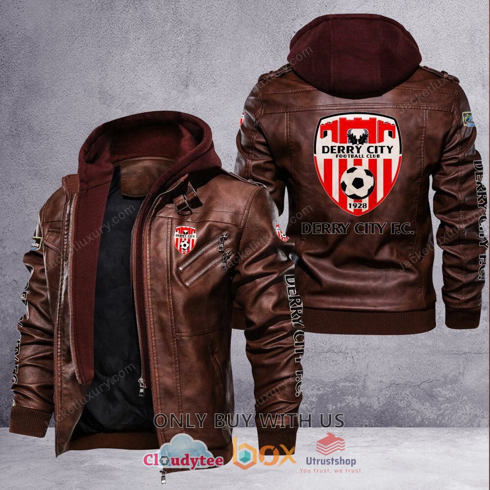 derry city f c leather jacket 2 6939