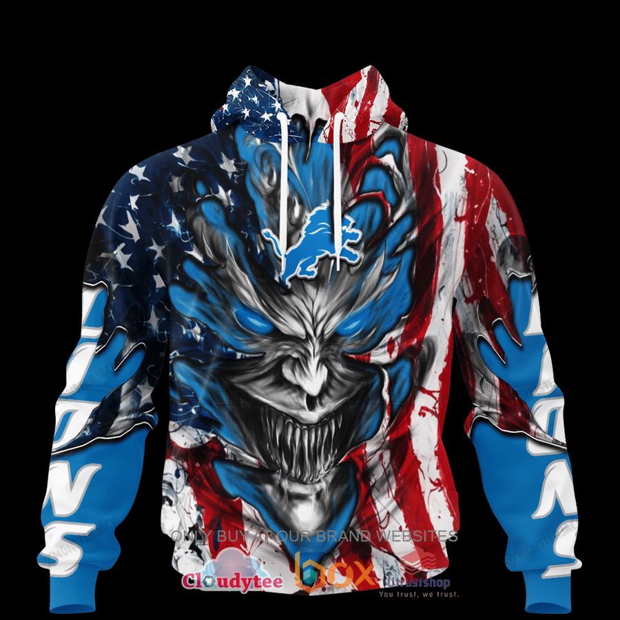 detroit lions evil demon face us flag 3d hoodie shirt 1 15007