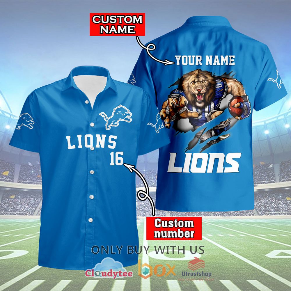 detroit lions mascot personalized hawaiian shirt 1 22802