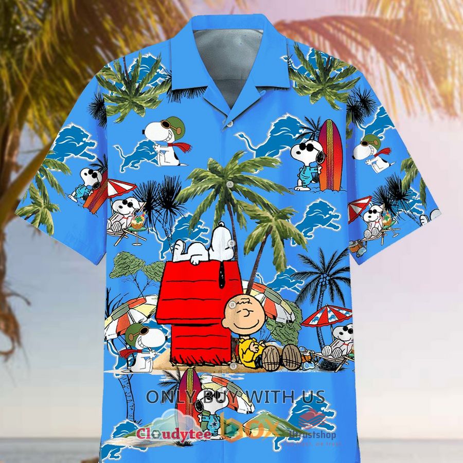 detroit lions peanuts palm tree hawaiian shirt 1 74161