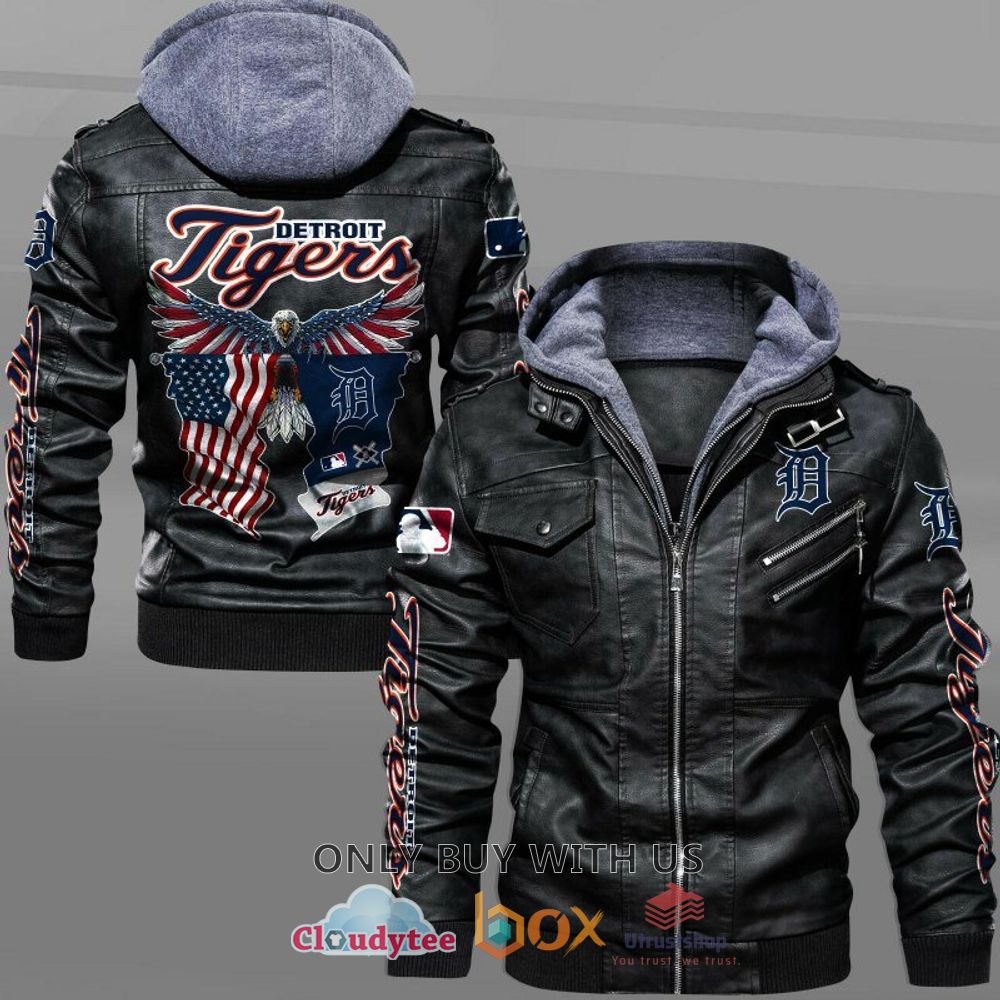 detroit tigers american flag eagle leather jacket 1 78319