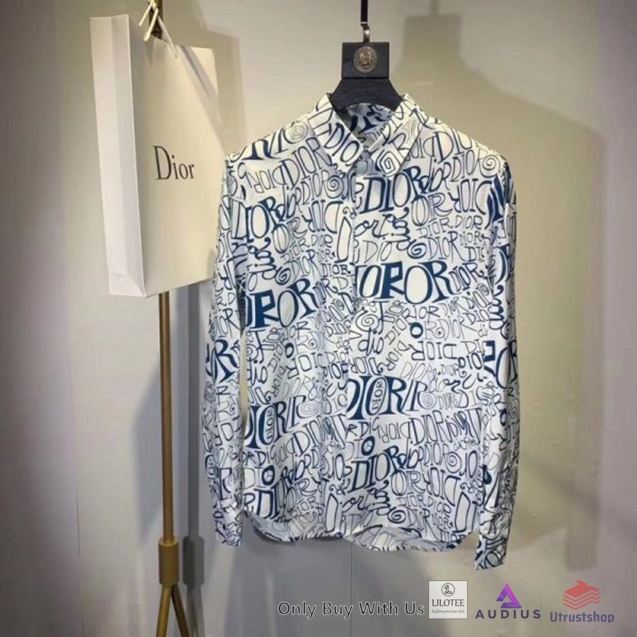 dior christian blue white 3d longsleeve button shirt 1 97303