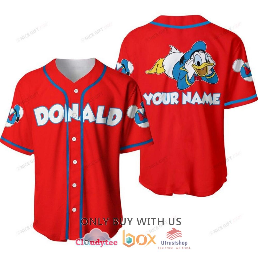 disney donald duck custom name baseball jersey shirt 1 96855
