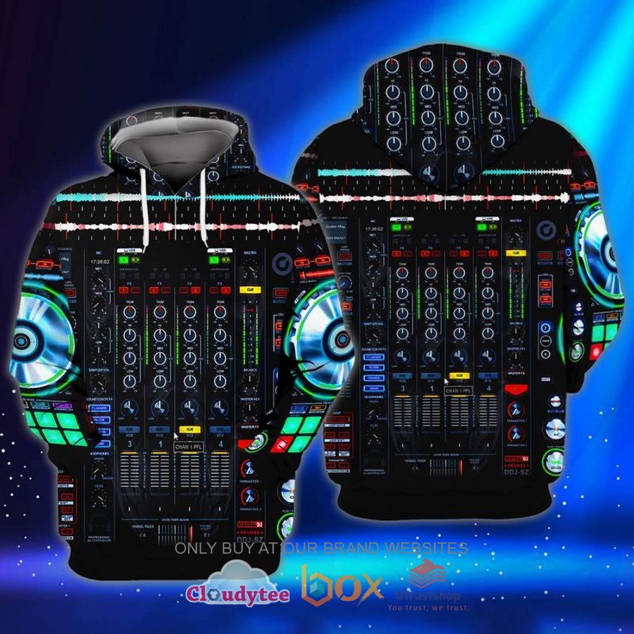 dj console pattern multicolor 3d zip hoodie 2 75716